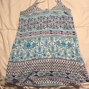 Blue and purple short flowing dress